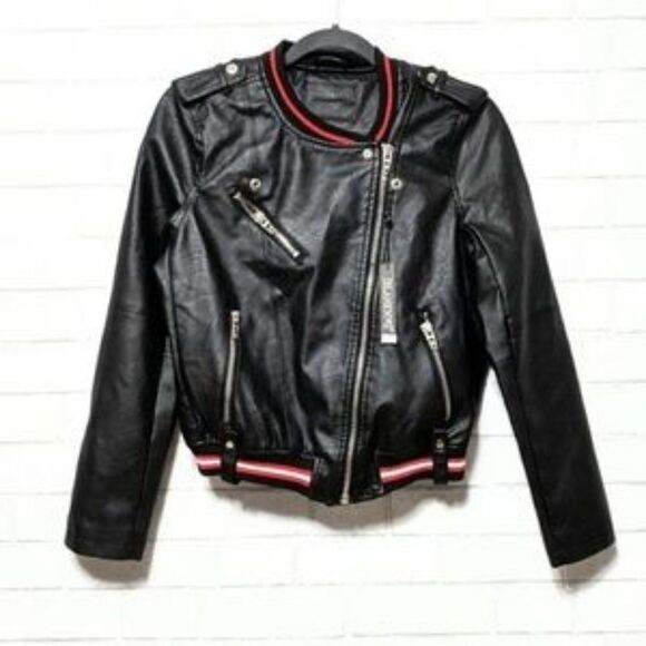 NWT BLANK NYC Vegan Faux Leather Bomber Jacket S - Picture 3 of 9